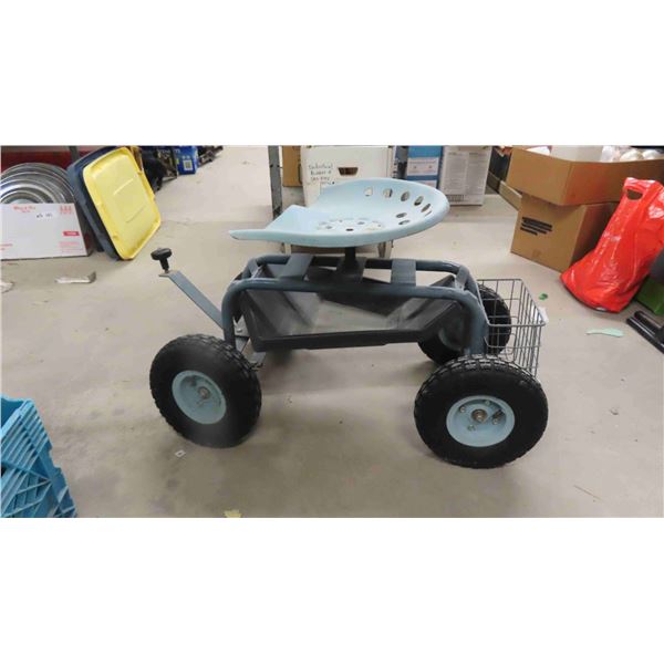 Rolling Work Seat Garden Cart 