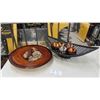 Image 1 : 6 Round Decorative Table Centerpiece with Natural Contents Including Rattan Balls & 