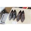 Image 1 : 2 Pairs of Vintage Men's Pointed Toe Leather Shoes