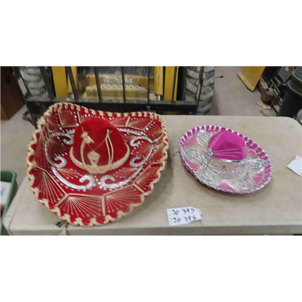 2 Mexican Sombreros - Nicely Decorated