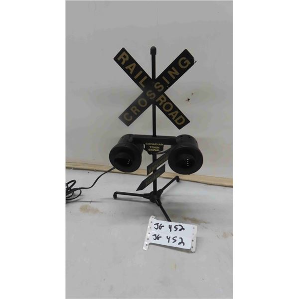 Metal Light Up Railroad Crossing Signal Lamp 15  Tall