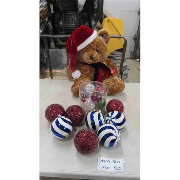 8 Large & 11 Medium Christmas Bulbs - New Old Stock Large Christmas Teddy Bear