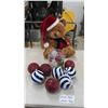 Image 1 : 8 Large & 11 Medium Christmas Bulbs - New Old Stock Large Christmas Teddy Bear