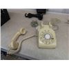 Image 8 : 3 Telephones ; Antique Oak, Vintage Wall Phone with Shoulder Rest, Rotary Dial 