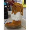 Image 5 : Vintage Leather + Fur Beaded Mukluks with Fringe - Exc. Condition - Soles 9" Long, 
