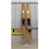 Image 1 : Vintage Pair of Cypress Gardens Water Skis - Dick Pope Jr. Signature Series- Wooden,