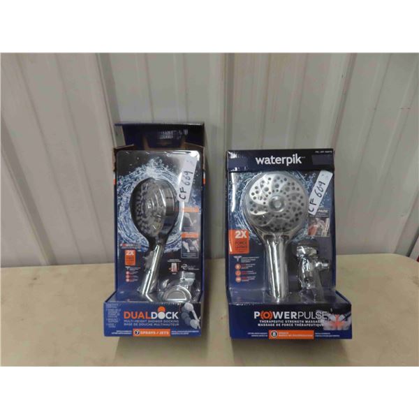 2 New Waterpik Multi + Therapeutic Strength Massaging Shower Heads