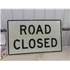 Image 1 : Highway Sign Road Closed - Metal 30" x 48"