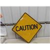 Image 1 : Caution Metal Highway Sign 24" x 24"