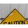 Image 3 : Caution Metal Highway Sign 24" x 24"