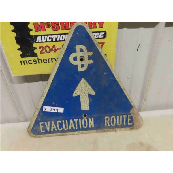 Evacuation Route Metal Sign 20" x 22" 