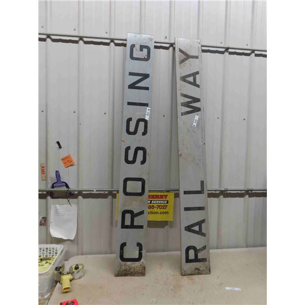 Railway Crossing Metal Sign 8" x 68" - each