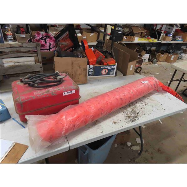 Partial Roll of Plastic Snow Fence & Marine Gas Tank