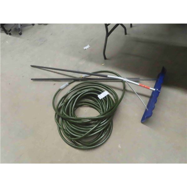 Roof Rake & Garden Hose