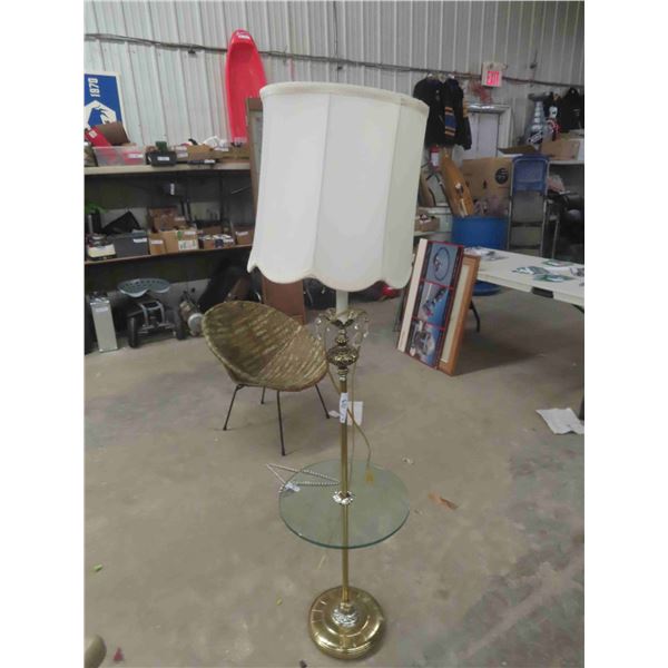 Floor Lamp with Stand Combo Glass Shelf