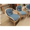 Image 2 : 4 Sunroom Wicker Chairs with Cushions 