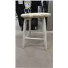 Image 10 : 2 Vintage Wood Chairs + Stool