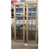 Image 1 : 2 French Doors with Leaded Glass 17.5" x 64.25" 