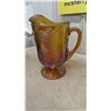 Image 2 : Carnival Glass ; Pitcher, Cookie Tray & Crock - has crack