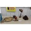 Image 1 : Vintage Lamp, Brush, Canvas Bag with Water Cup, Matches, RCMP Hat