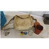 Image 2 : Vintage Lamp, Brush, Canvas Bag with Water Cup, Matches, RCMP Hat