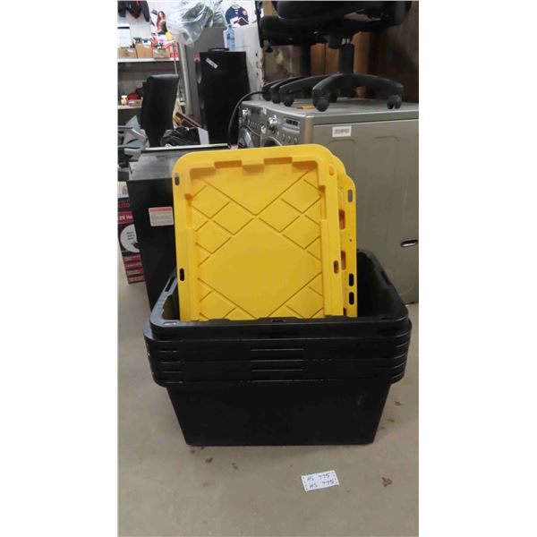 6 Storage Tubs with Lids - Approx, 16" x 26"