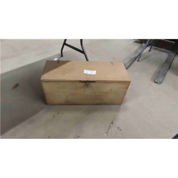 Wooden Box with Hinged Lid 13.5  x 12  x 30 