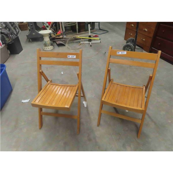 2 Wooden Folding Chairs