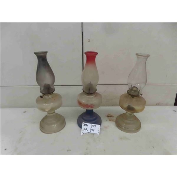 2 Coal Oil Lamps with Chimney