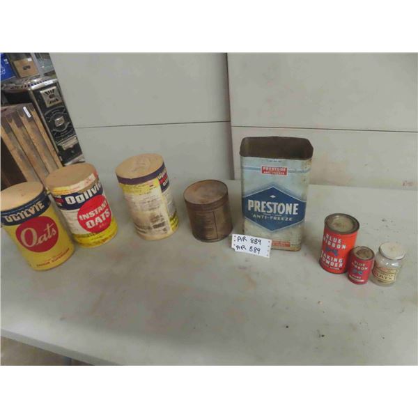 Old Paper Label Tins ; Copenhagen Tobacco, Blue Ribbon, Ogilvie, plus more