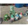 Image 3 : 8 Yard Ornaments & Small Fountain, Plastic + Cement ; Frogs + Gnomes