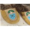 Image 2 : Moccasin Style Slippers - Leather + Beaded