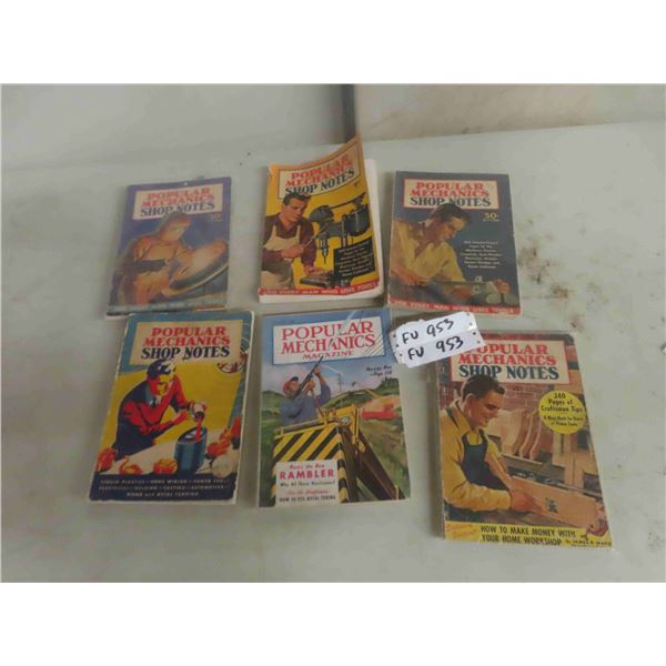 6 Popular Mechanic Books - 1940s + 50s 