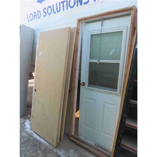 Exterior Door + Jam, 2 Exterior Doors, 2 Interior Doors - 5 in Total 1 3/8  x 32  x 80 1/4   + Frame