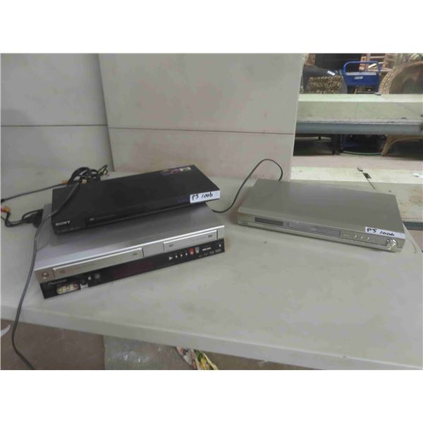 Sony DVD Player, Panasonic DVD Player, Pioneer VHS/DVD Combo