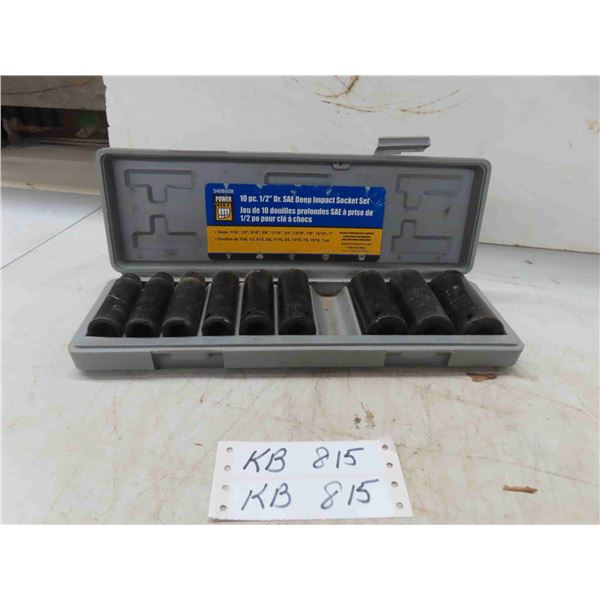 10 Piece 1/2'' Impact Socket Set (9/16 is Missing)