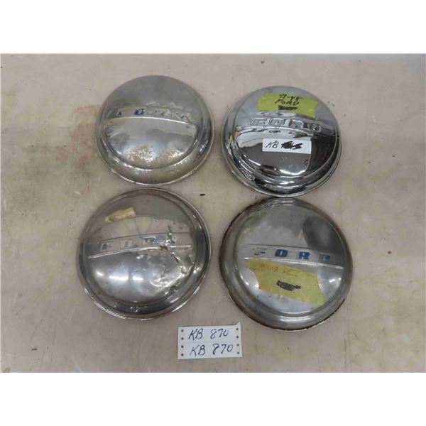 4 Chrome Hubcaps for 1947/1948 Ford Cars