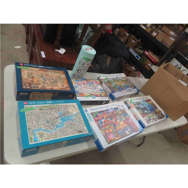 7 Puzzles 2000 to 3000 Pieces Each