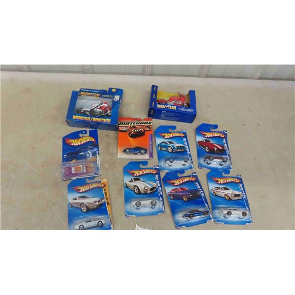 8 Hot Wheels in Packaging , 2 Ruff n Tuff Motorcycles Scale