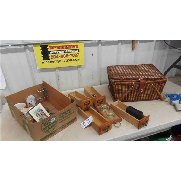 Picnic Basket , Barometer , Organizer Drawers , Coffee Mugs