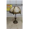 Image 1 : Vintage Brass / Stained Glass Table Lamp 19'' Tall