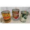 Image 2 : 7 Oil Quart Cans with Product - Quaker State , Rislone , Veedol , 