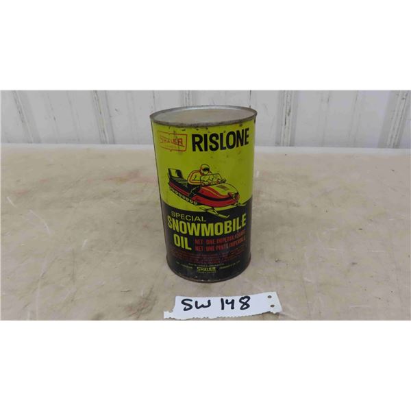 Rislone Snowmobile Oil Quart Can with Product -Great Graphics