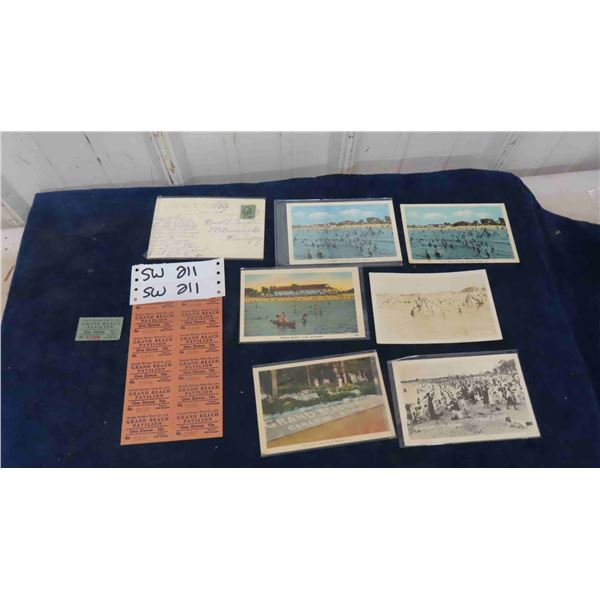 Vintage Grand Beach Post Cards & Dance Tickets