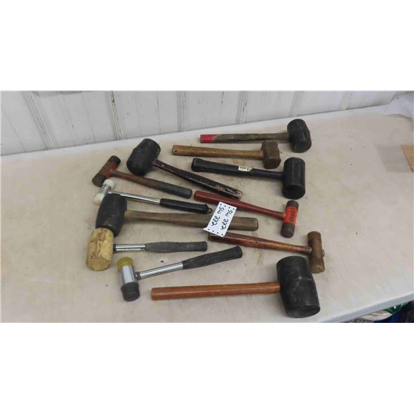 12 Rubber Mallets and Sledge Hammers