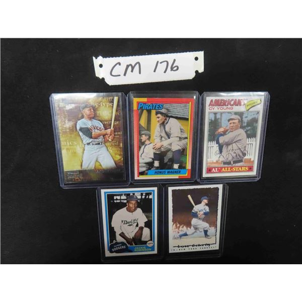 5 Assorted Baseball Cards