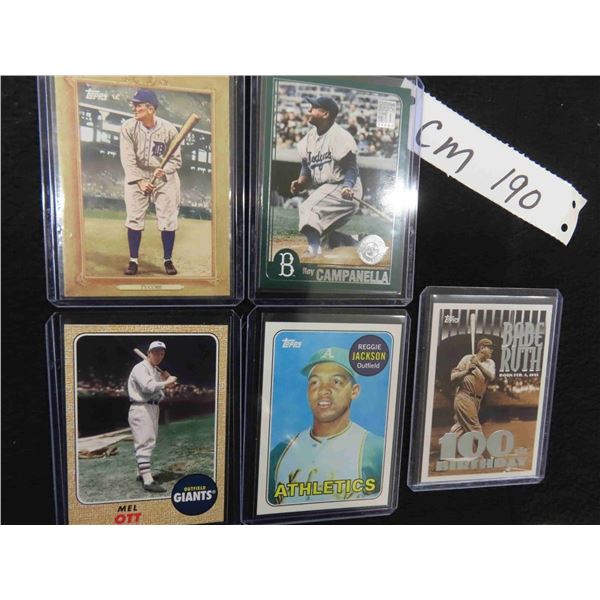 5 Assorted Baseball Cards