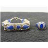 Image 8 : Beautiful Hand Made Sterling Silver Lapis Lazuli Matching Bracelet 