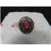 Image 2 : New Oval Red Ruby 8mm x 6mm Ring with Small Sapphire 