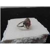 Image 3 : New Oval Red Ruby 8mm x 6mm Ring with Small Sapphire 